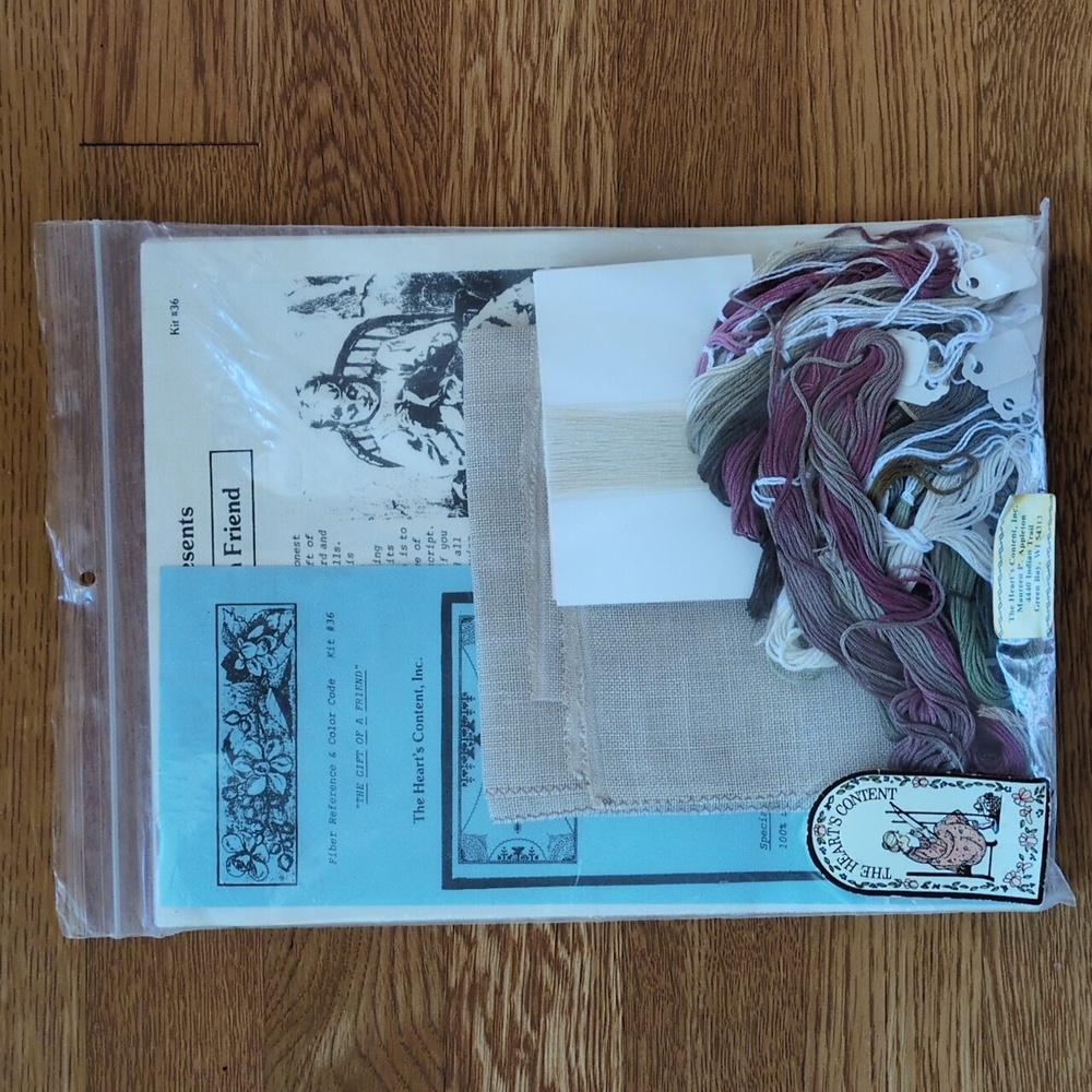 Needlework cross stitch kit vintage The Gift of a Friend design Maureen Appleton